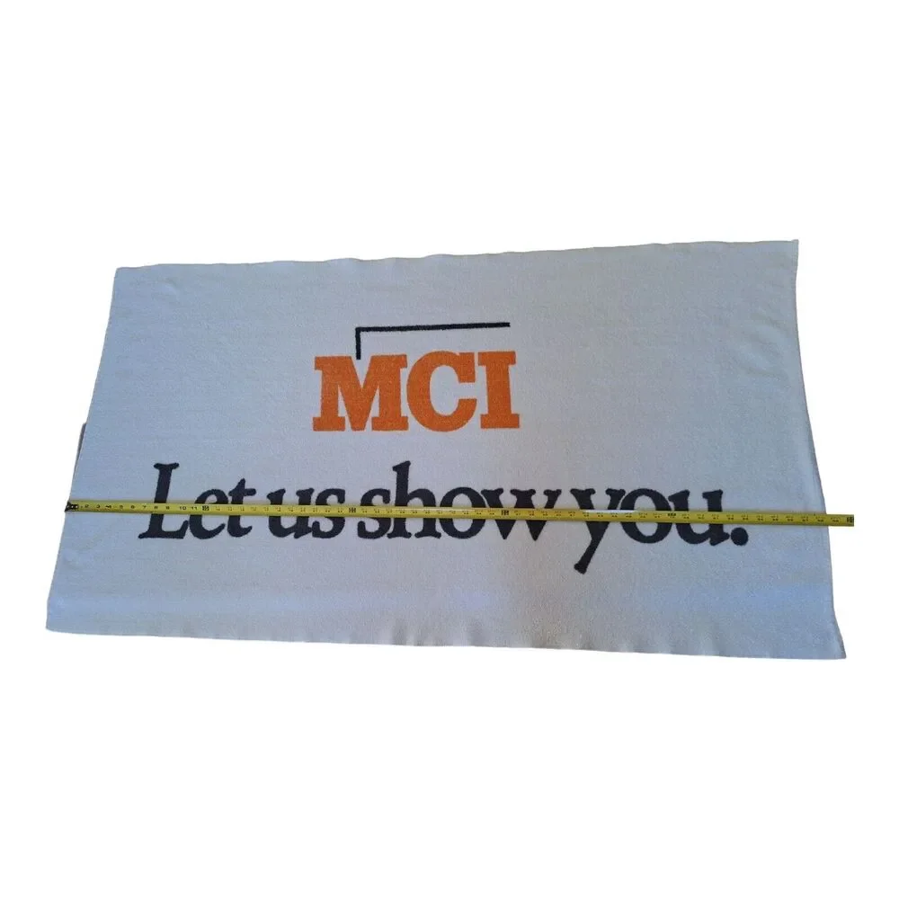 1980s Vintage Beach Towel MCI Telecommunications EUC Terrycloth 33 X 58